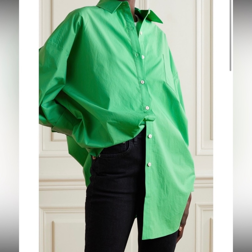 The Frankie Shop Melody Green Button Down